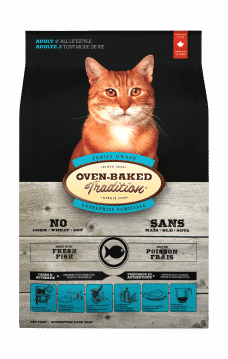 Nourriture pour chat adulte au poisson, hypoallergénique et lentement cuite au four – Oven-Baked Tradition.