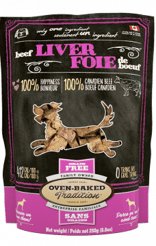 Sac de gâteries naturelles pour chiens – foie de bœuf Oven-Baked Tradition / Bag of natural dog treats – beef liver Oven-Baked Tradition