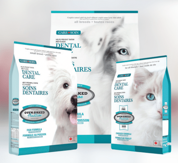 Ensemble des trois recettes Soins Dentaires Oven-Baked Tradition pour chiens toutes races, petites races et chats, préviennent la plaque et le tartre